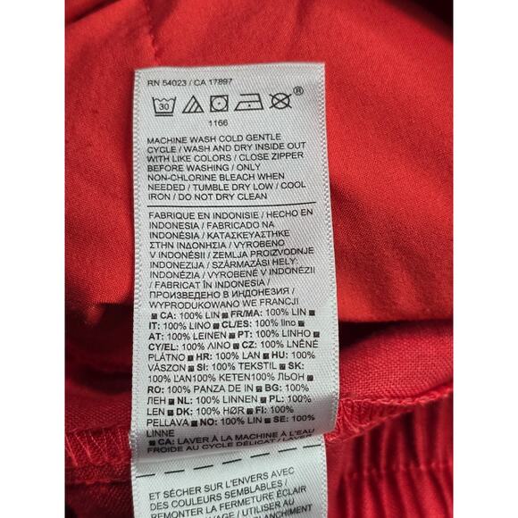 Athleta Playa Linen Wide Crop Pant in Passionfruit Coral Palazzo Size 8P - Picture 10 of 11